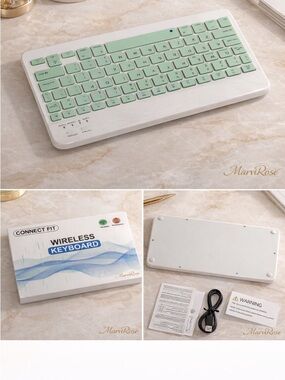 Wireless Mint Green Keyboard - Compact Bluetooth